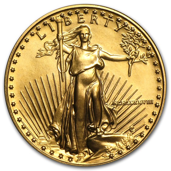 1988 1/2 oz Gold American Eagle BU (MCMLXXXVIII) 1988 1/2 oz Gold American Eagle BU (MCMLXXXVIII)